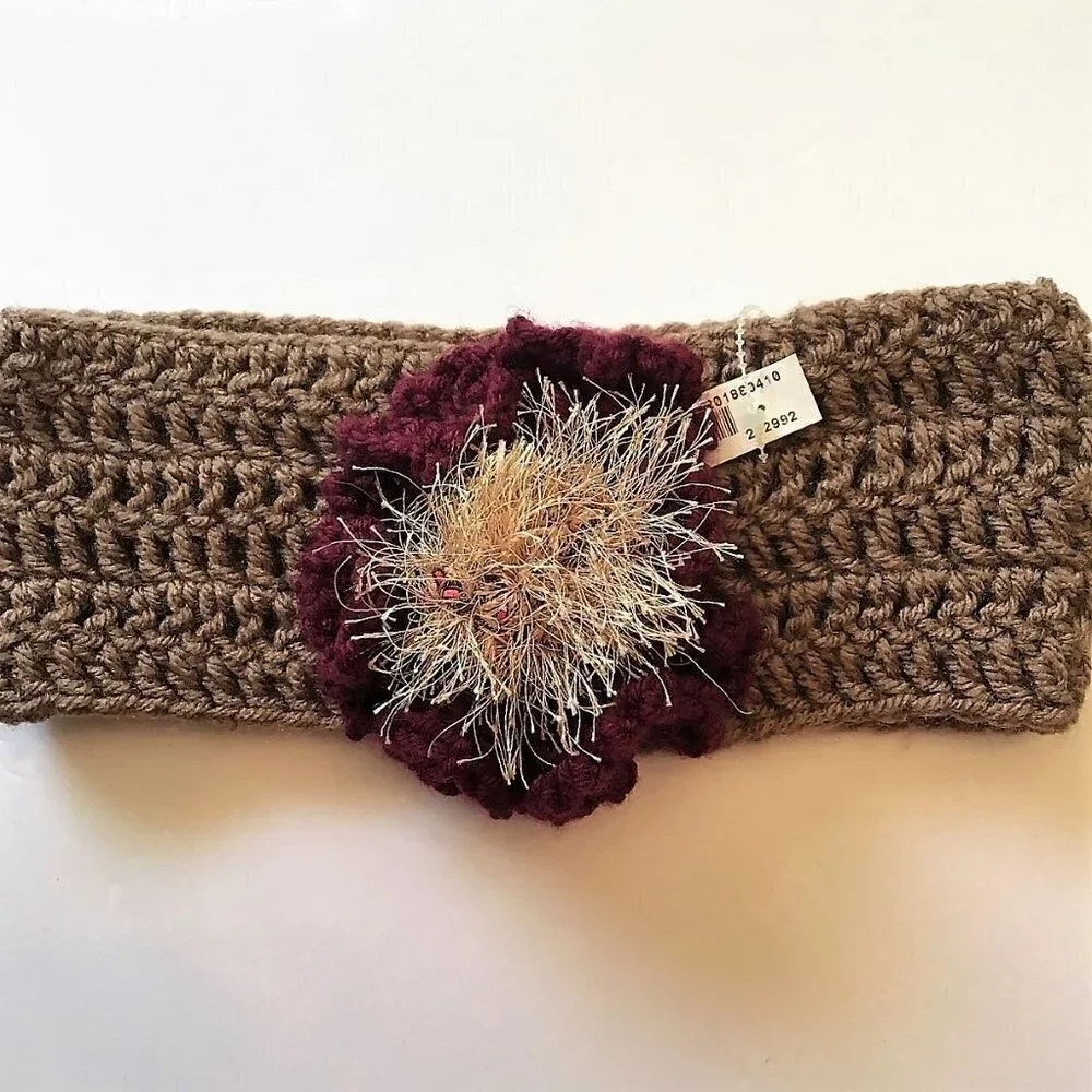 BOHO BURGUNDY CROCHET HEADBAND